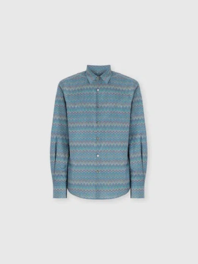 MISSONI MISSONI POPLIN COTTON SHIRT WITH ZIGZAG PATTERN