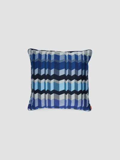 Missoni Positano Chevron-striped Square Cushion In Blue