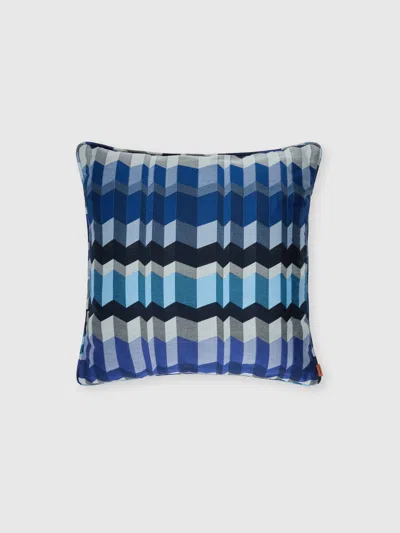 Missoni Positano Cotton-blend Cushion 40x40 Cm In Blue