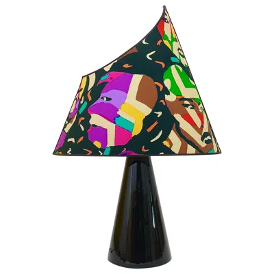 Pre-owned Missoni Post-modern  Table Lamp By Massimo Valloto, Italy, 1980s In Black