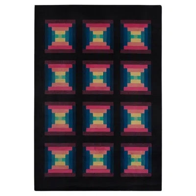 Pre-owned Missoni Post-modern Wool Rug, 1980s, Italy, Signed In Black