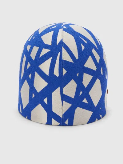 Missoni Pouf Nastri 50x50 Cm In White,blue