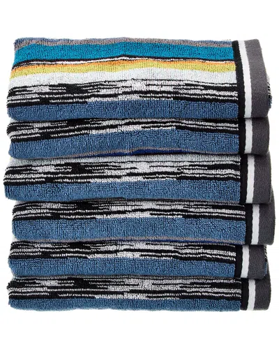 Missoni Pr Wooden Hand Towel Set Of 6 In Blue