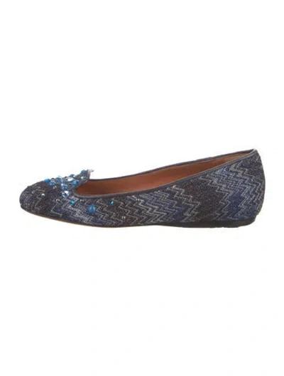 Pre-owned Missoni Printed Ballet Flats In Blue