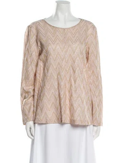 Pre-owned Missoni Printed Bateau Neckline Blouse In Neutral