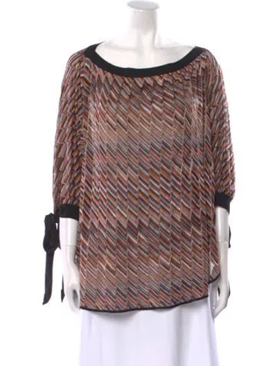 Pre-owned Missoni Printed Bateau Neckline Tunic In Multi