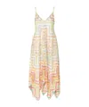 Missoni Long Cover-up Dress In Printed Tulle With Scarf Bottom