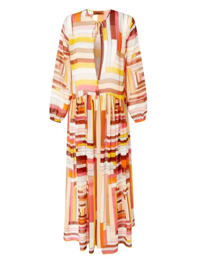 Missoni Printed Beach Dress In Orange