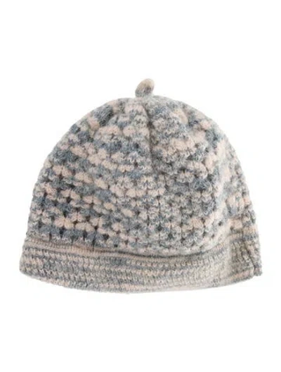 Pre-owned Missoni Printed Beanie In Blue