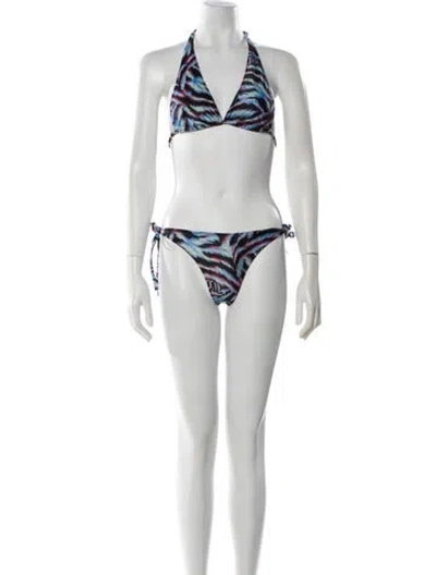 Pre-owned Missoni Printed Bikini W/ Tags In Black