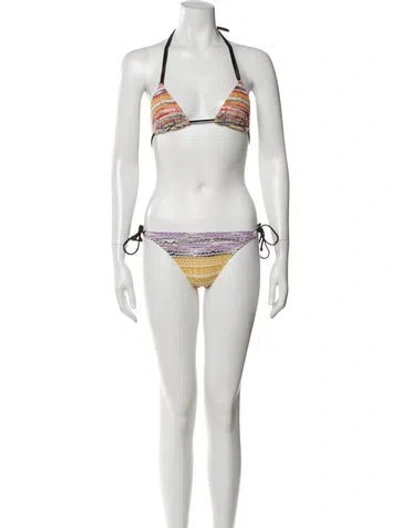 Pre-owned Missoni Printed Bikini In White