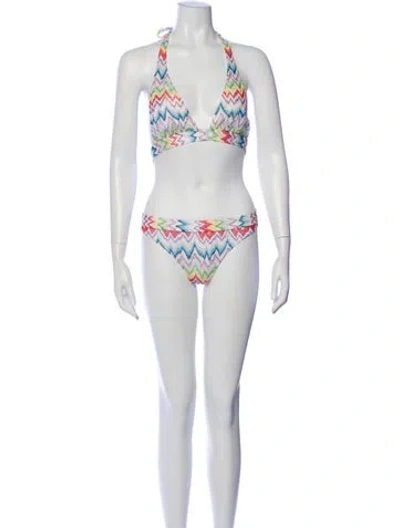 Pre-owned Missoni Printed Bikini In White
