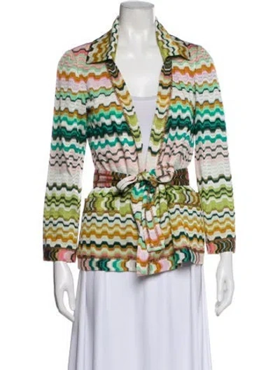 Pre-owned Missoni Printed Blazer In Green