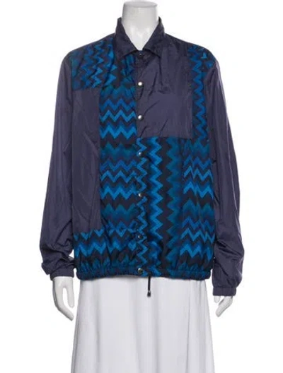 Pre-owned Missoni Printed Bomber Jacket In Blue