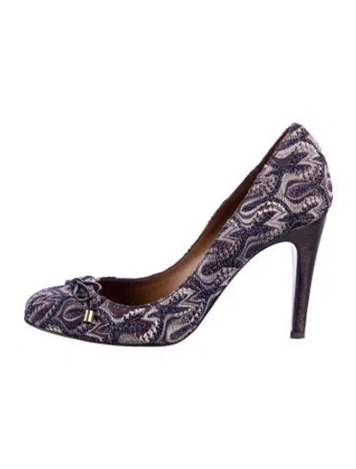 Pre-owned Missoni Printed Bow Accents Pumps