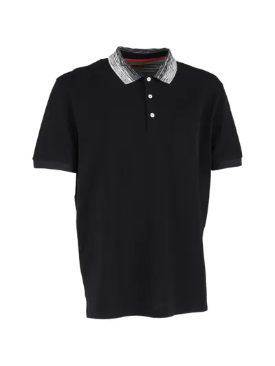 Pre-owned Missoni Printed-collar Polo Shirt In Black