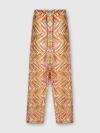 Missoni Printed Cotton And Silk Blend Trousers With Drawstring In Multicoloured