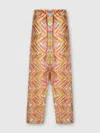 Missoni Printed Cotton And Silk Blend Trousers With Drawstring In Multicoloured