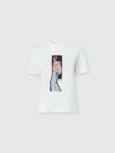 Missoni Printed Cotton Jersey Crewneck T-shirt In White