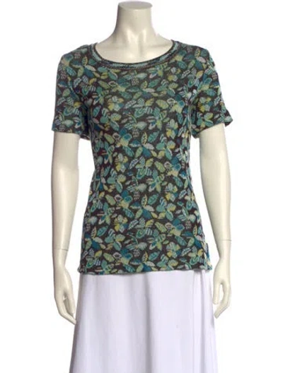Pre-owned Missoni Printed Cowl Neck T-shirt In Green