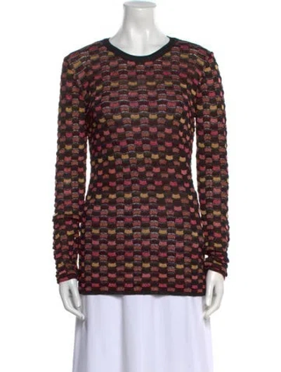 Pre-owned Missoni Printed Crew Neck Sweatshirt In Orange