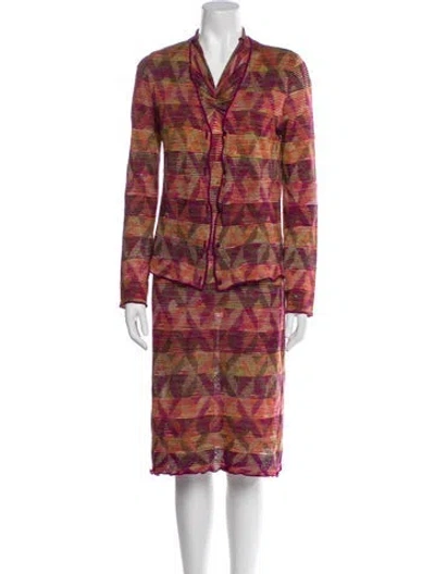 Pre-owned Missoni Printed Dress Set In Purple