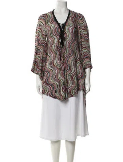 Pre-owned Missoni Printed Embroidered Accent Robe