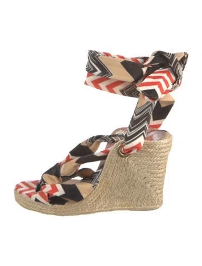 Pre-owned Missoni Printed Espadrilles In Black