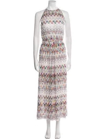 Pre-owned Missoni Printed Halterneck Jumpsuit W/ Tags