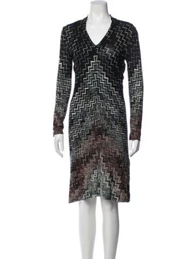 Pre-owned Missoni Printed Knee-length Dress In Black