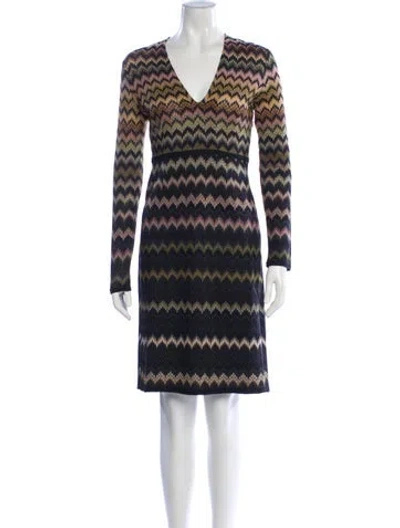 Pre-owned Missoni Printed Knee-length Dress In Black