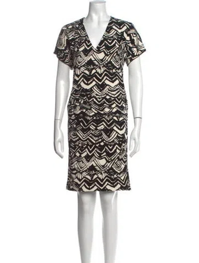 Pre-owned Missoni Printed Knee-length Dress In Black/white