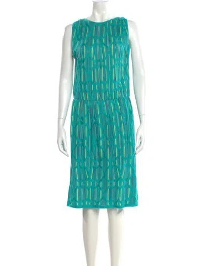 Pre-owned Missoni Printed Knee-length Dress In Blue