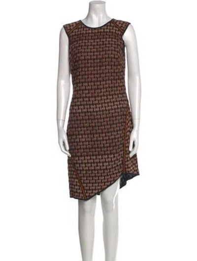 Pre-owned Missoni Printed Knee-length Dress In Brown