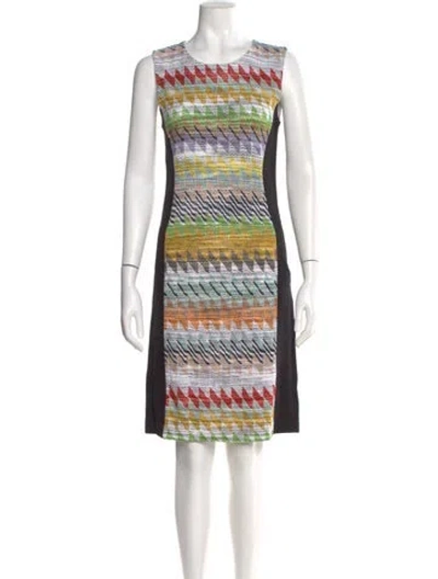 Pre-owned Missoni Printed Knee-length Dress In Neutral