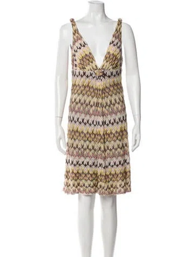 Pre-owned Missoni Printed Knee-length Dress In Neutral