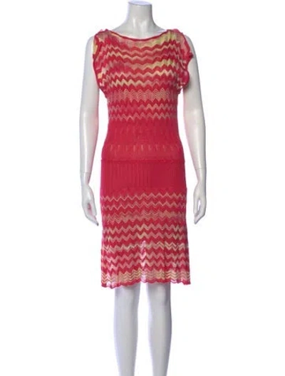 Pre-owned Missoni Printed Knee-length Dress In Pink