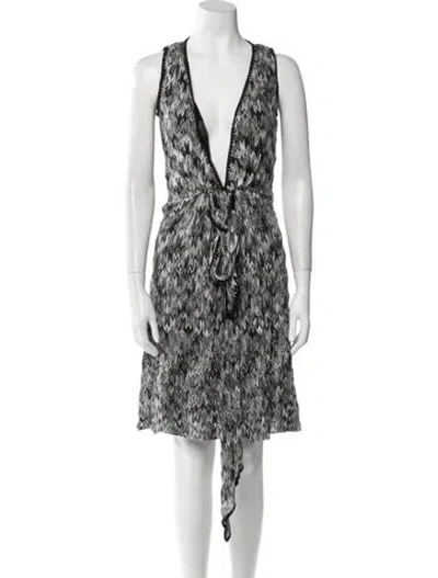 Pre-owned Missoni Printed Knee-length Dress W/ Tags In Black