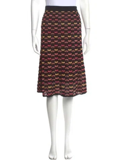 Pre-owned Missoni Printed Knee-length Skirt In Brown