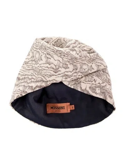 Pre-owned Missoni Printed Knit Beanie In Neutral