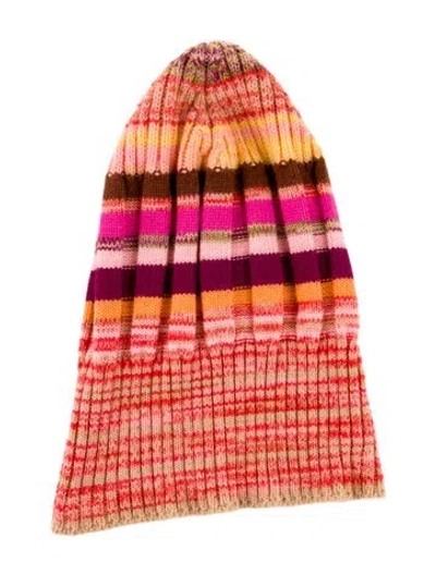 Pre-owned Missoni Printed Knit Beanie In Pink
