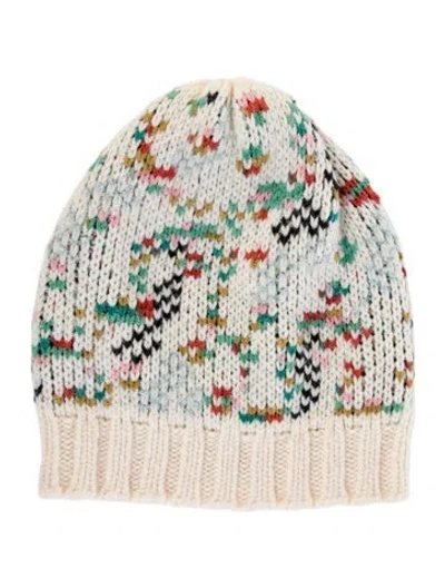 Pre-owned Missoni Printed Knit Beanie In White