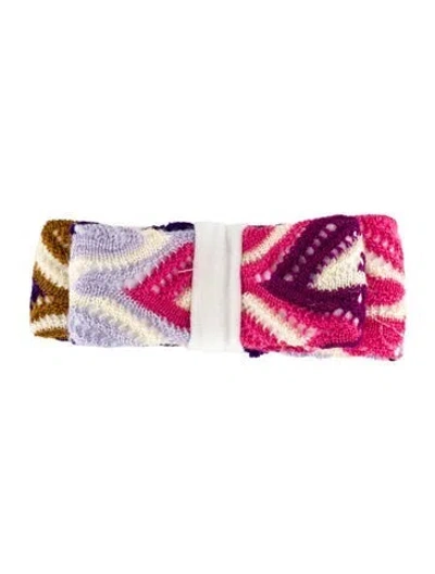 Pre-owned Missoni Printed Knit Hair Clip  W/tags In Pink