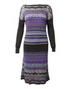 Missoni Printed Knitted Midi Dress In Multicolor Polyester In Multi