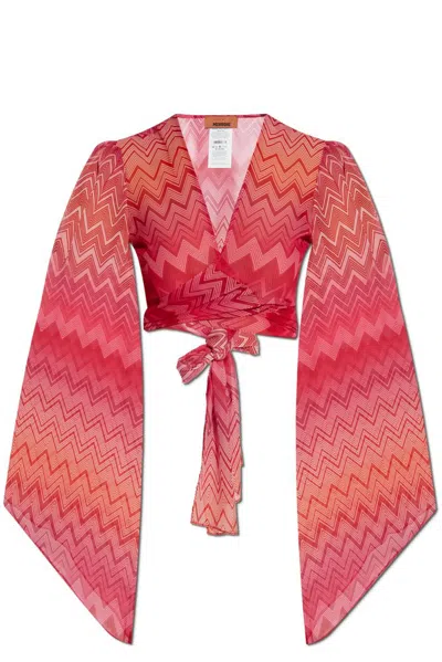 Missoni Zigzag-woven Top In Red
