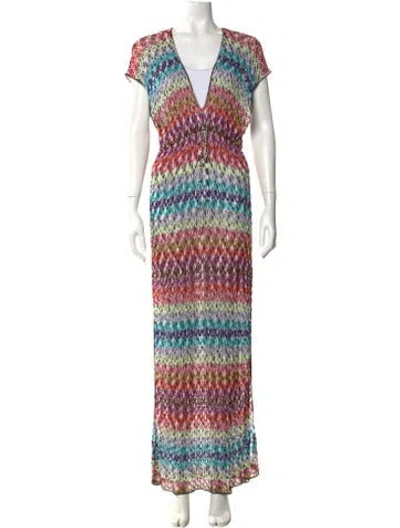 Pre-owned Missoni Printed Long Dress In Black