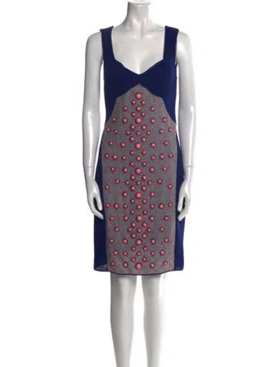 Pre-owned Missoni Printed Long Dress In Blue