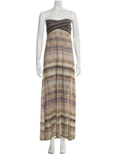 Pre-owned Missoni Printed Long Dress In Blue