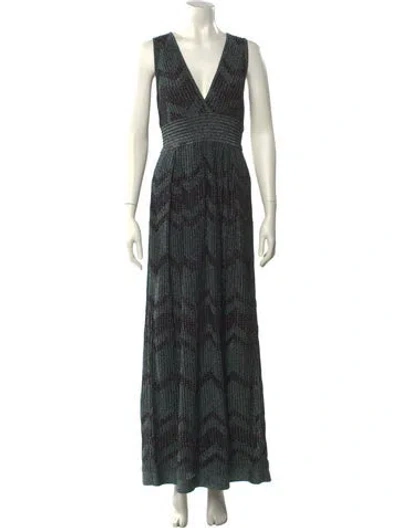 Pre-owned Missoni Printed Long Dress In Gray