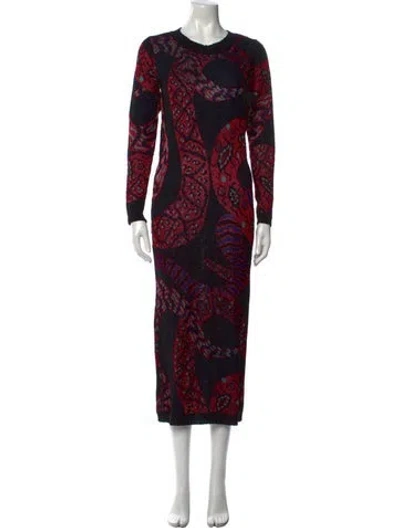 Pre-owned Missoni Printed Long Dress In Red